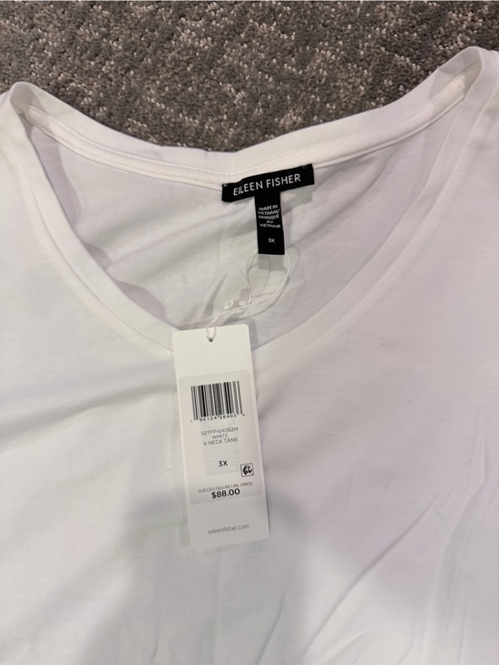 Eileen Fisher Tops - Eileen Fisher White v- Neck Tank Top NWT size 3X